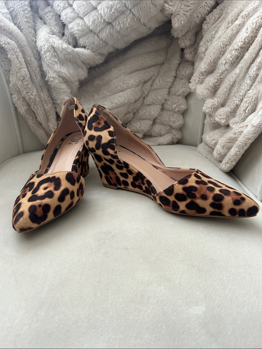 Leopard Print Wedge Pumps - Women